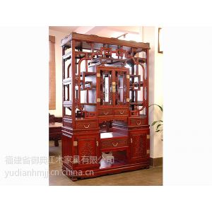 供应老挝大红酸枝古董架 中式仿古古董架 红木家具多宝格 老挝大红酸枝博古架