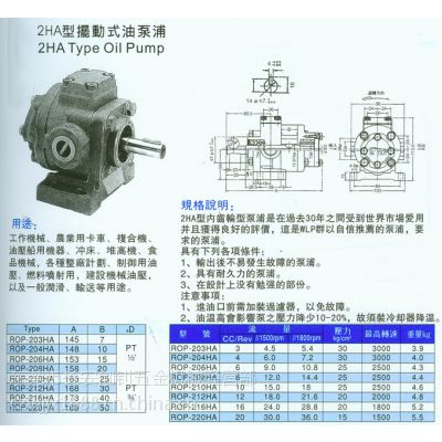 供应台湾WLP维良 ROP-210HA 摆动式油泵