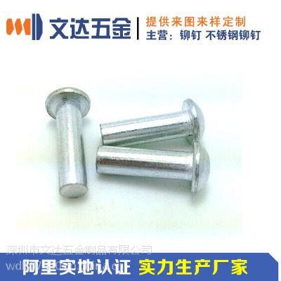 深圳文达五金厂半圆头实心铝铆钉用途 扁圆头实心铝铆钉，铝铆钉价格