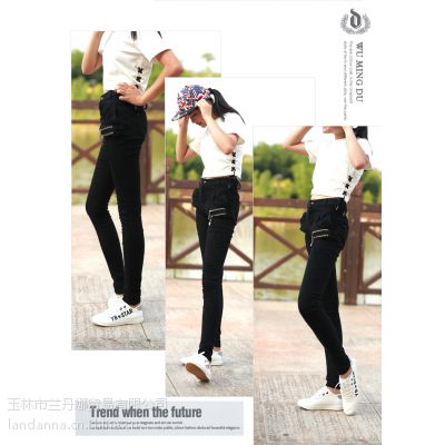 新款秋冬牛仔裤女休闲修身女式铅笔裤小脚裤 原单牛仔裤批发