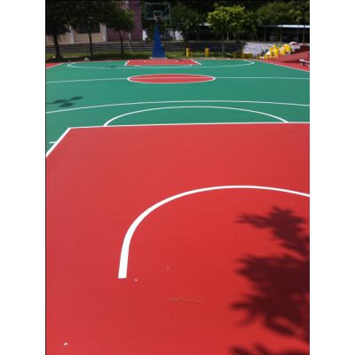供应1.5毫米厚丙烯酸球场地坪刷漆 篮球场地面涂油漆 硬地丙烯酸球场地坪多少钱？
