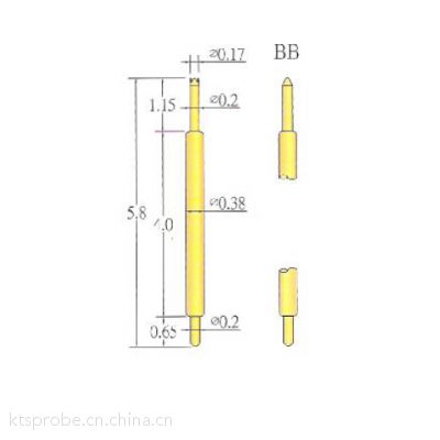 现货供应0.38进口弹簧双头探针 香港智仁高频弹簧探针