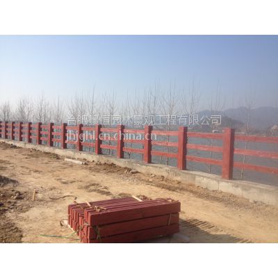 仿木护栏栏杆 仿石护栏 栏杆 河道护栏 水泥护栏 亲水平台 景区栏杆 景观工程