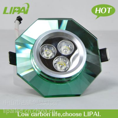 工厂直销LED绿色水晶节能天花灯绿光天花灯射灯85-265V