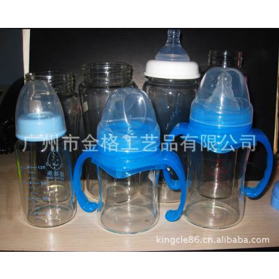 供应150ml标口直身晶钻玻璃奶瓶 高硼硅玻璃奶瓶