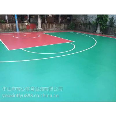 广东省硅PU球场材料直销学校篮球场塑胶跑道