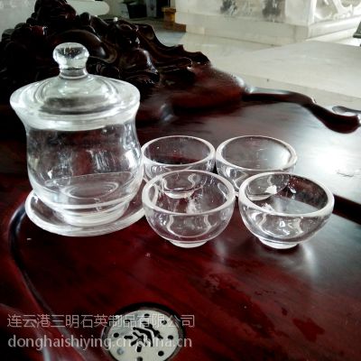 天然水晶茶壶供水杯圣水杯天然水晶餐具佛教供品