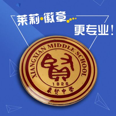 象贤中学校徽烤漆滴塑镀金配件蝴蝶扣