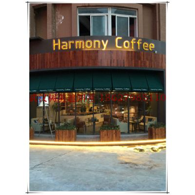 武汉咖啡店雨蓬 酒吧遮阳蓬 门窗户外遮阳篷定做 球型棚 武汉广告棚