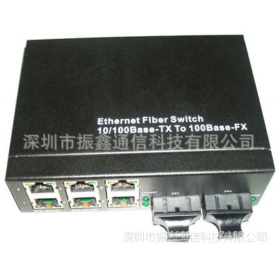 网络摄像机专业百兆1光4电单模双纤光纤交换机收发器FC/ST
