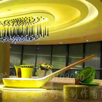 玻璃钢创意休闲椅 商场美陈景观大型休闲椅凳 勺子休闲椅摆件小品