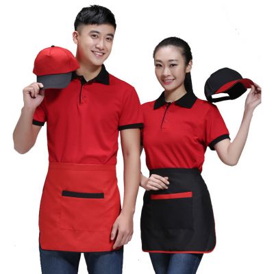 成都厂家酒店围裙定做 服务员围腰制作 火锅店服务员围裙成都斯曼特