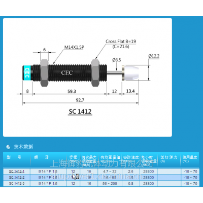 油压缓冲器SC1412-1御豹CEC