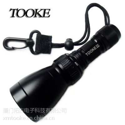 TOOKE D2 Cree T6 1000流明黄光专业强光潜水手电筒LED水下灯