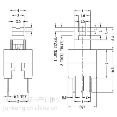 自锁开关-按键开关--PB-22E37 7*7自锁-无锁按键开关