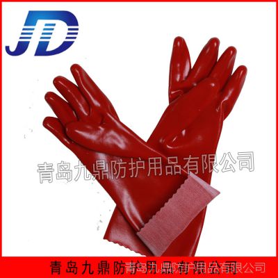 厂家直销批发出口红耐油手套耐油耐酸碱防水劳保手套加厚进口胶