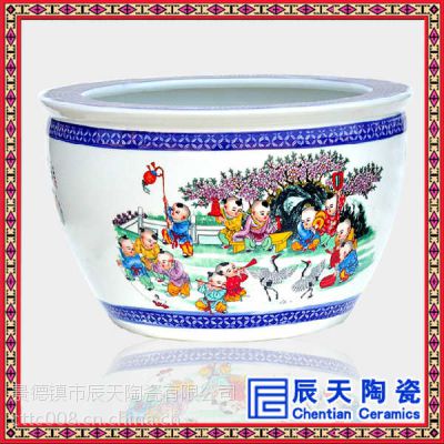 陶瓷大缸定做 景德镇青花瓷大缸厂家 陶瓷礼品装饰大缸