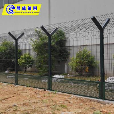 珠海厂区斜方孔护栏/港口防护网铁围栏/小区钢板网围墙