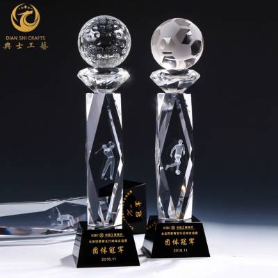 琉璃高尔夫球奖杯，上海奖杯制作厂家，体育比赛奖杯，高尔夫球纪念品|典士