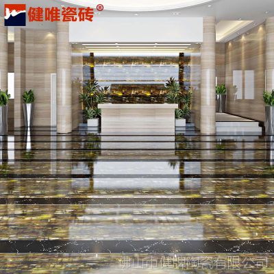 客厅瓷砖 商业场所地砖600*900仿玉石全抛釉竹节玉