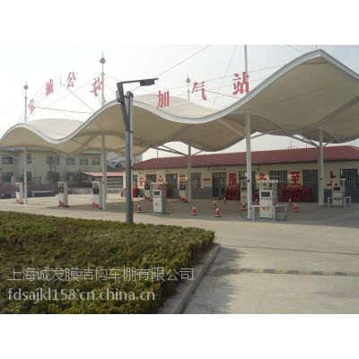 连云港加油站顶棚膜结构、健身景观小品、球场膜结构遮阳景观膜结构生产安装