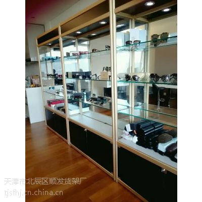 天津展柜货架厂 眼睛展柜设计定做烤漆 木质 钛合金眼睛展柜大全