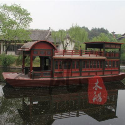 木船专业制造画舫游船 14米大型木质游船 中式大型餐饮游船