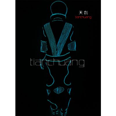 天创荧光服 夜光服 发光头盔 EL冷光线发光服 发光舞台服 街舞服
