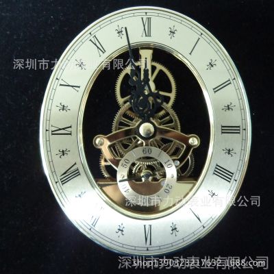 透视机芯工厂供应定制椭圆形钟表配件工艺钟机芯 不锈钢钛金属石英钟机芯