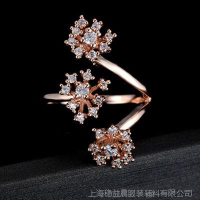 G&Y***Ʒ18K  ŷ***ʱоѩָ ͭ΢ʯָ