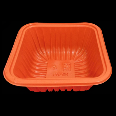 一次性盖浇饭盒带盖 单格卤味盒 橘色一次性餐盒饭盒打包盒900套