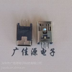 供应mini usb转接头 B型180度5p直插无脚