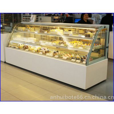 第五代圆弧玻璃西点蛋糕柜，绍兴咖啡屋慕斯保鲜柜，蛋糕房展示冰柜