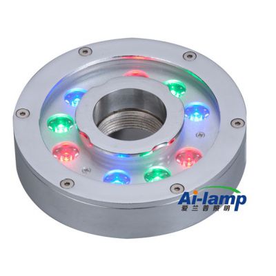 供应led水底灯9*3W RGB 3in1 纯不锈钢