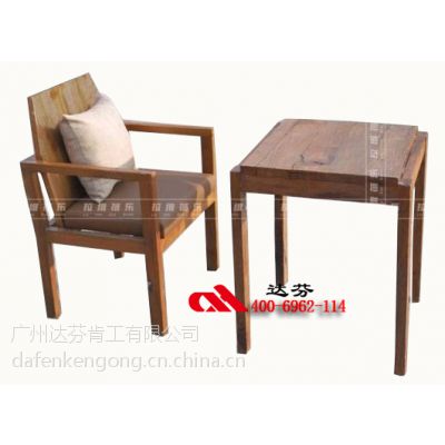 达芬家具专业供应品牌连锁餐厅复古实木卡座桌椅4006962114