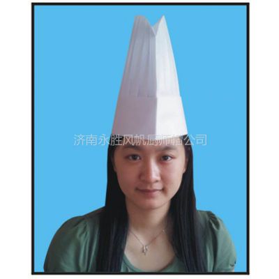 供应60g无纺布中高圆顶厨师帽