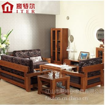 美国红橡木 现代中式客厅家具 简约橡木全实木沙发组合***
