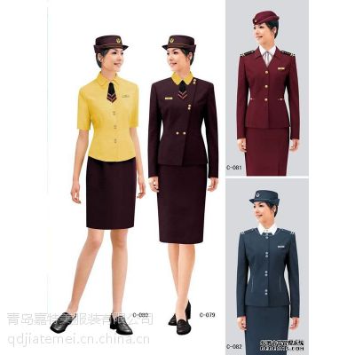 供应青岛空姐制服工作服定做青岛空姐职业装厂家