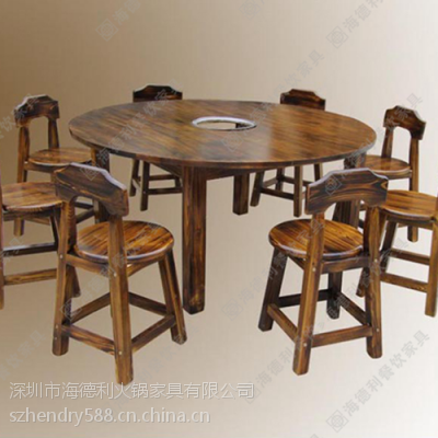***精品 简约现代风火锅桌子实木 圆形创意咖啡厅/奶茶店桌子