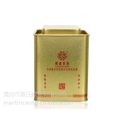 精装茶叶金属礼盒、云南普洱茶方形铁罐、乌龙茶饼马口铁盒加工