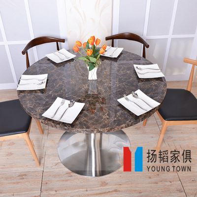 【厂家直销】古典大理石餐桌， 多位组合圆形餐桌， 尺寸定做！