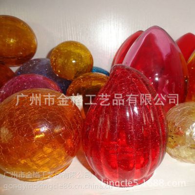 供应彩色裂纹玻璃球 炸水玻璃球 空心磨砂玻璃球 玻璃工艺品