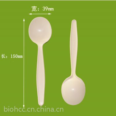 低碳、环保、可降解的一次性餐具，深圳虹彩供应刀叉勺系列-8寸汤勺