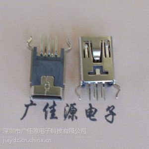 供应USB接口|usb母座|小米手机MINIUSB连接器|180度直插弯脚平口