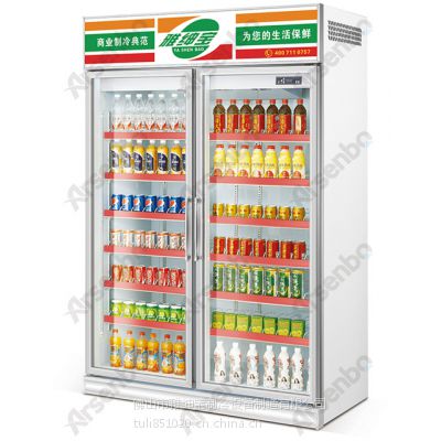 东莞天福便利店冰柜 便利店饮料冰箱 两门保鲜柜 立式风冷展示柜
