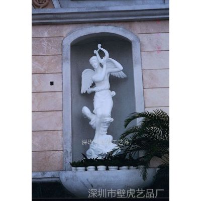 欧式音乐天使雕塑人物 西方女人雕塑‖外墙装饰雕塑‖商场玻璃钢造型柱‖金属冰山雕塑