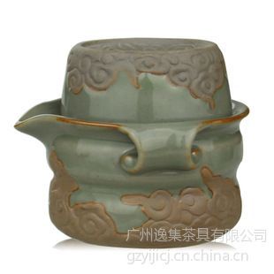 供应弘和堂 快客杯 旅行功夫茶具 一壶一杯 便携茶具 盖碗茶杯 青瓷