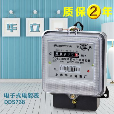 上海华立电表厂 DDS738 单相电子式 电能表 家用电度表 火表