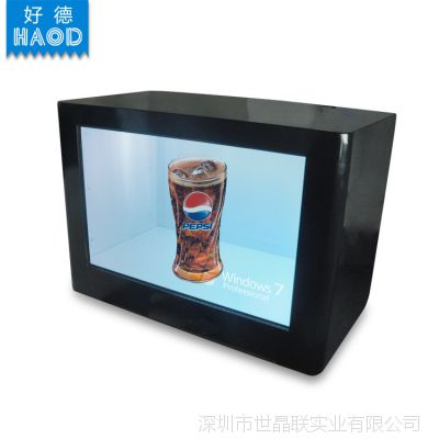 厂家批发透明显示屏LCD透明屏透明广告展示柜22寸透明广告机