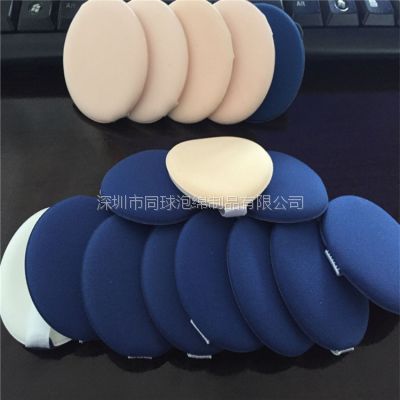 深圳同球厂家生产气垫BB霜带皮粉扑，国产皮革加进口非乳胶气垫